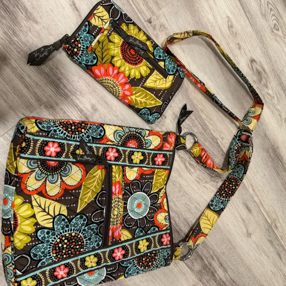 Vera Bradley Floral Crossbody Bag and Wallet Set - Multicolor